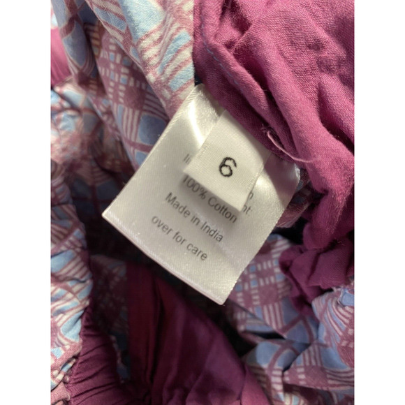 Rachel Comey Holt Geometric Print Purple Blue Puff Sleeve Ankle Jumpsuit Size 6 - Picture 6 of 14